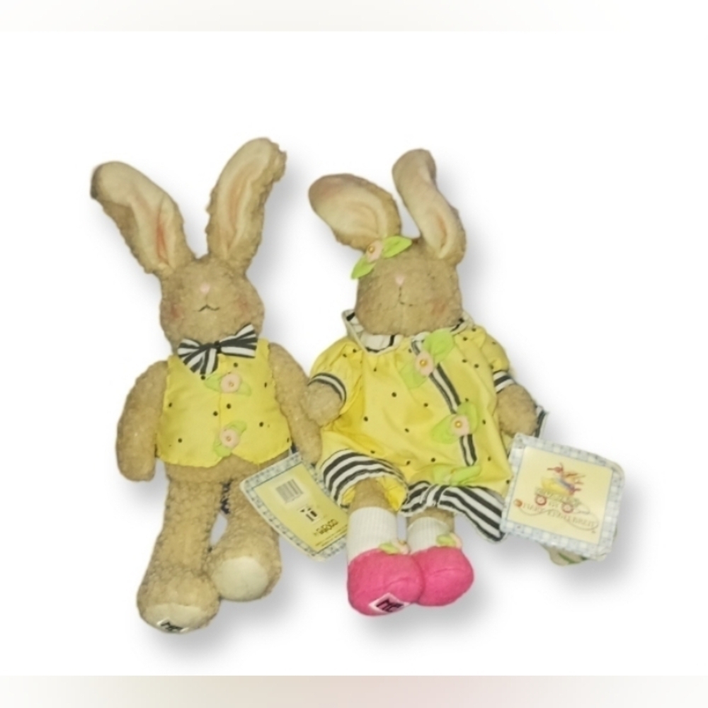 Vintage Mary Engelbreit Plush Rabbit Stuffed Polka Dot Animals Enesco Cuties